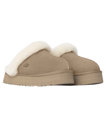 UGG 1122550 Sand Disquette Slippers with Fur Trim Myselflingerie.com